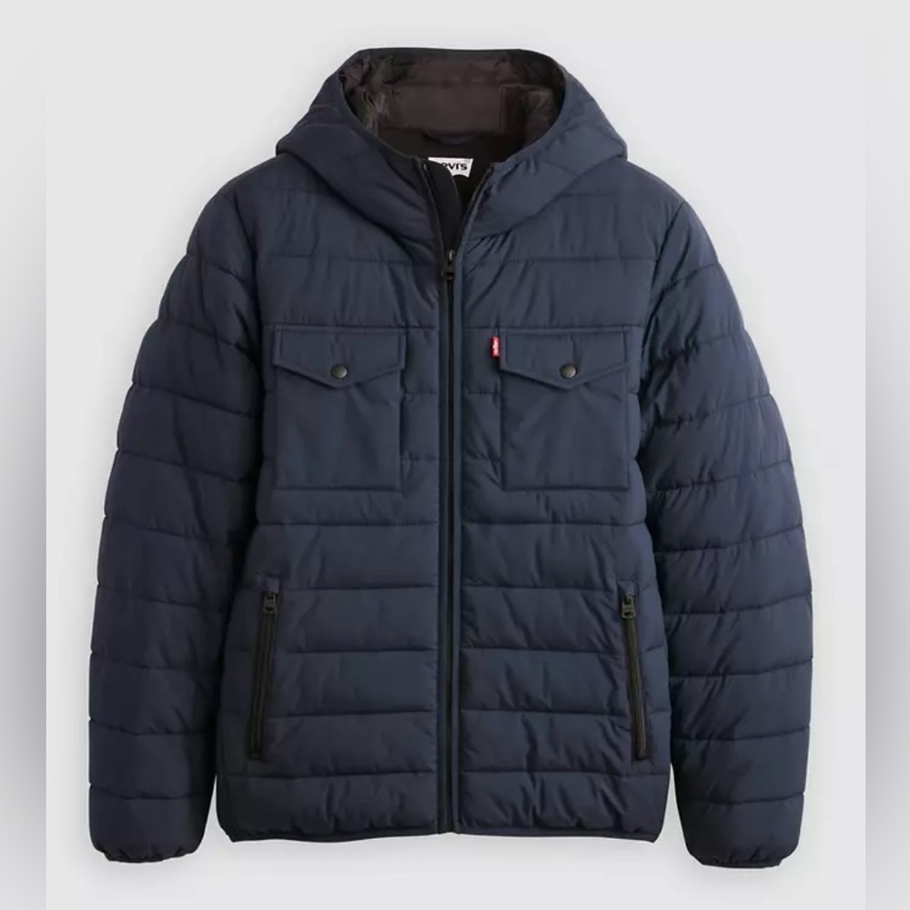 Levi’s Hooded 2 Chest Pocket Puffer Jacket. Size S.